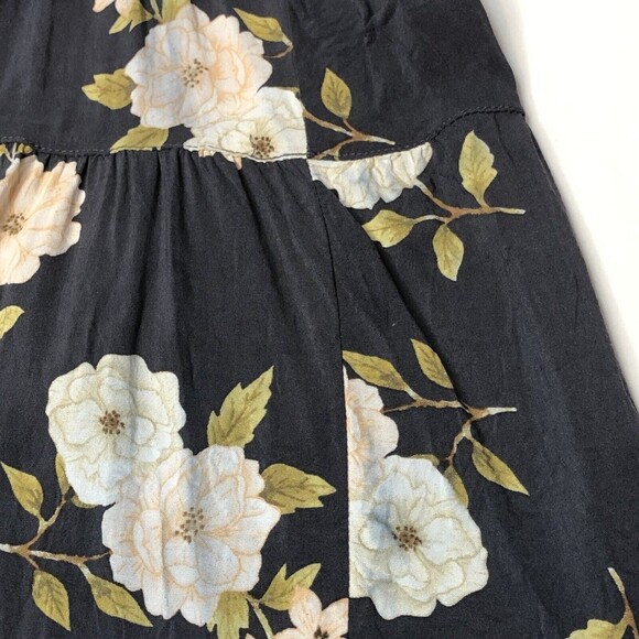 Torrid Plus Size 1 Gray White Floral Challis Babydoll Tank Latice Back Flowy - Picture 6 of 10